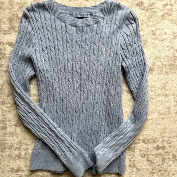 Abercrombie & Fitch Sweaters - Abercrombie & Fitch Light Blue Ribbed Knit Sweater - Size S